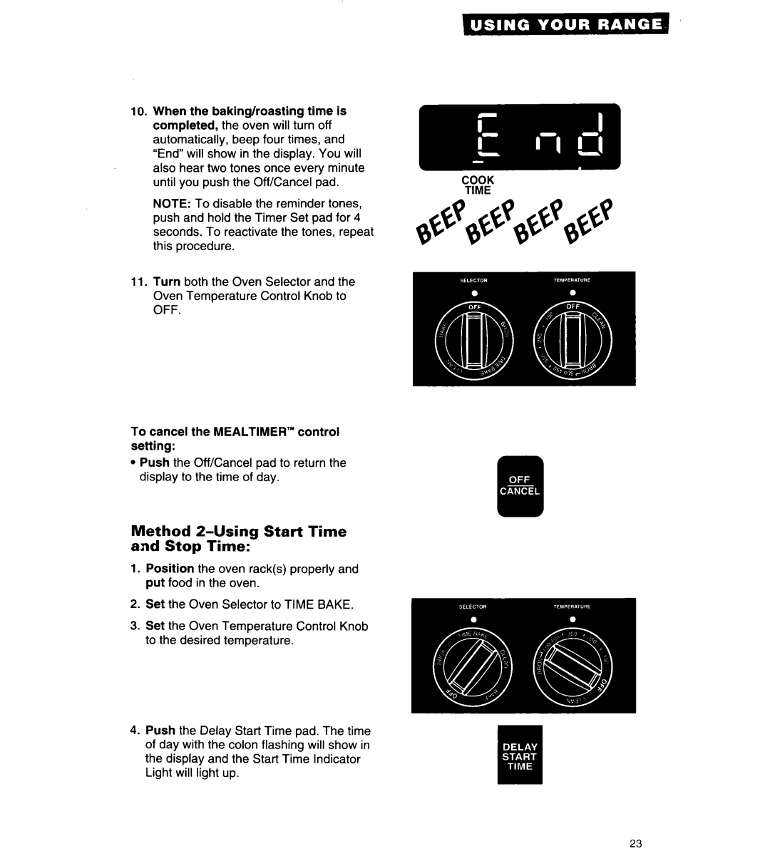 Whirlpool RF376PCY manual Method 2-Using Start Time and Stop Time 