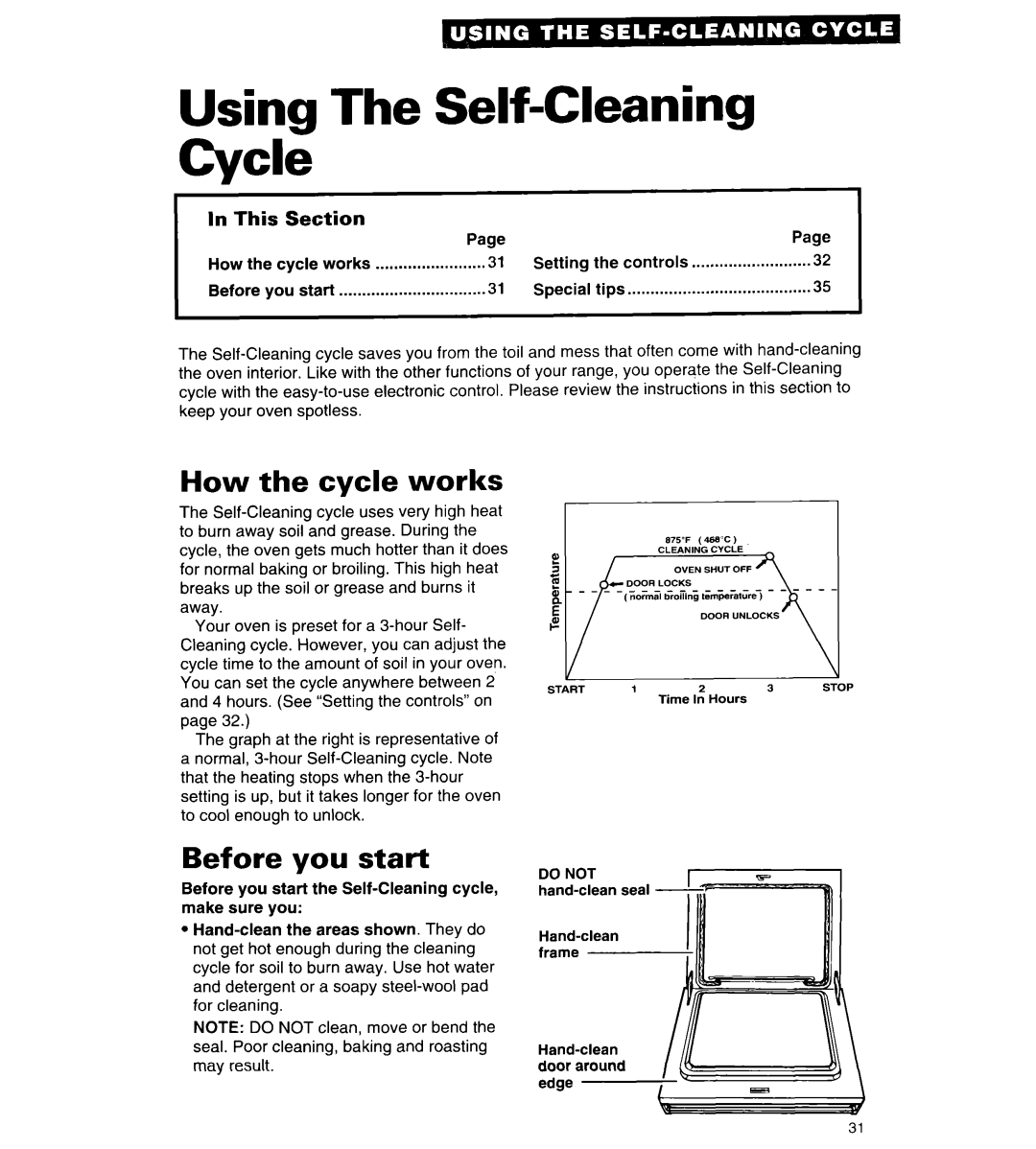 Whirlpool RF376PCY manual Using The Self-Cleaning ICycleI, How the cycle works, Before you start, This Section 