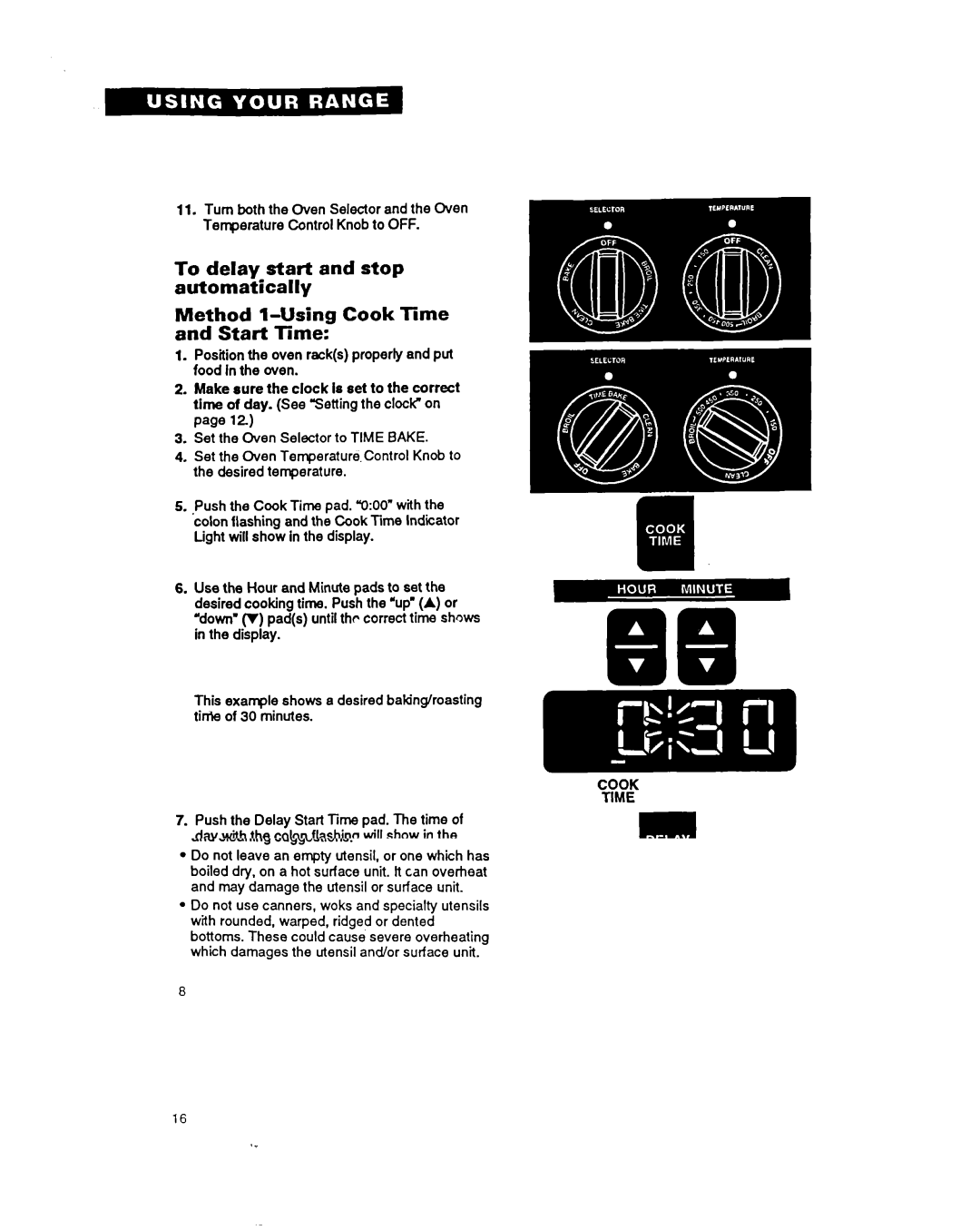 Whirlpool RF376PXY warranty Cook Start Time Time 