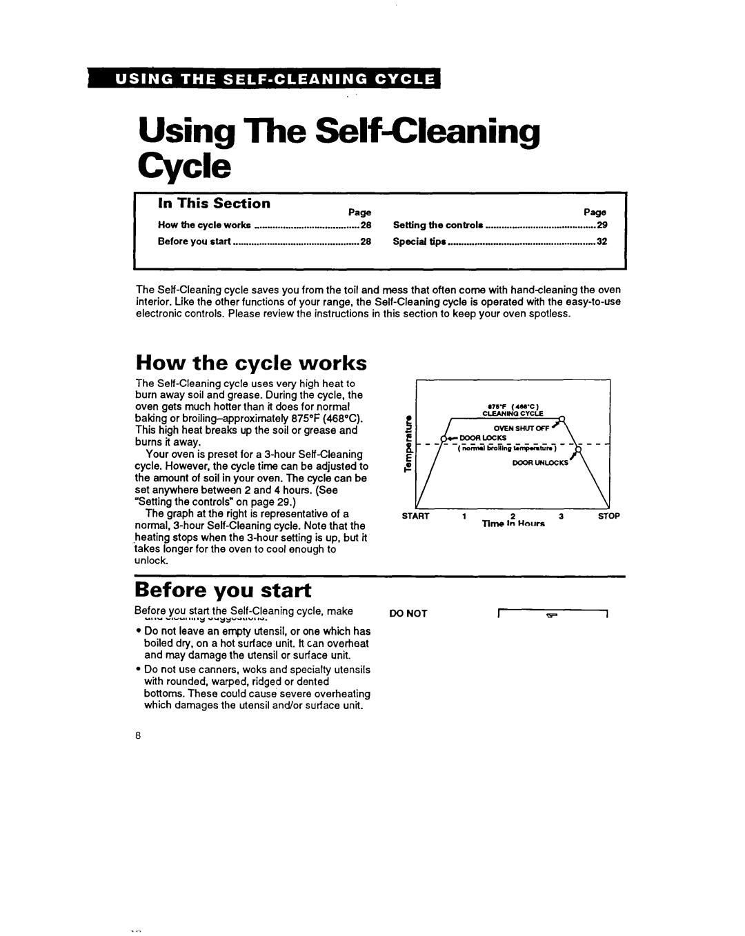 Whirlpool RF376PXY warranty How the cycle works, Before you start, This Section PageP%P 