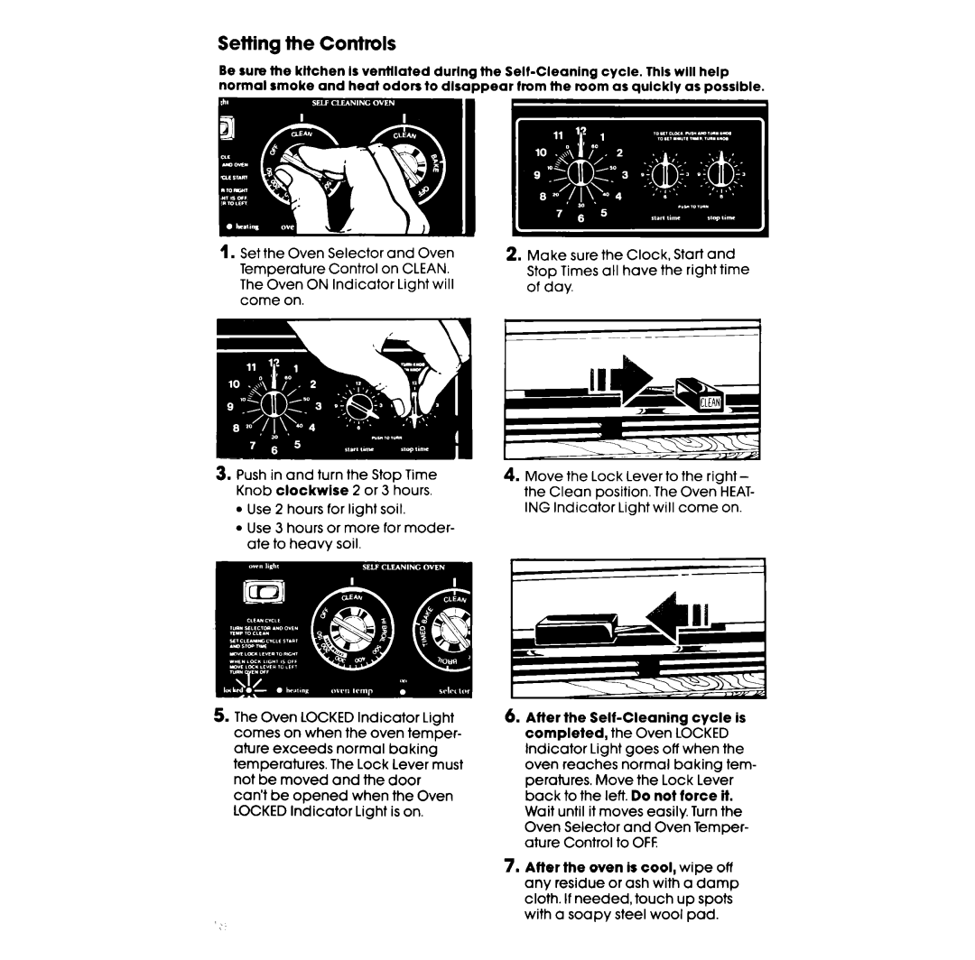 Whirlpool RF377PXV manual Setting the Controls 