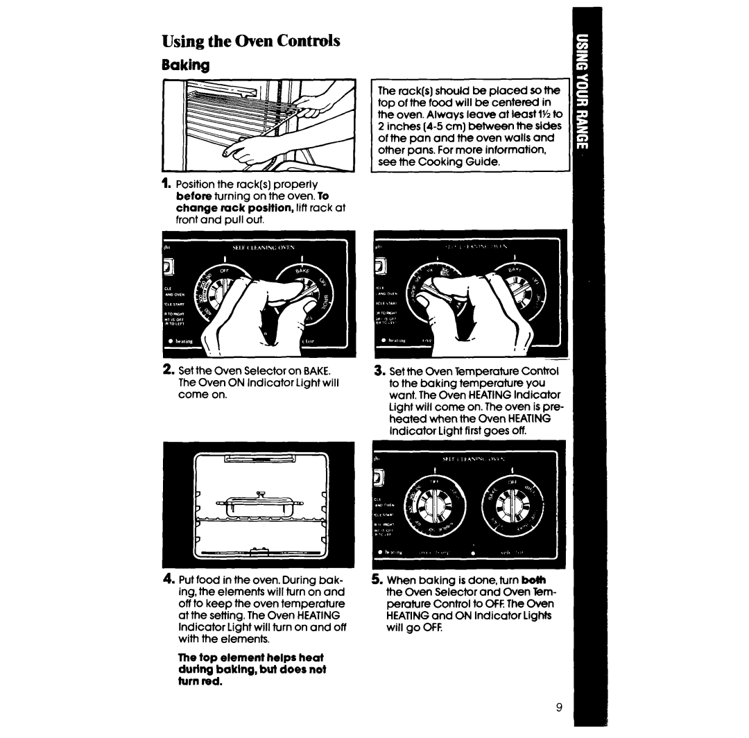 Whirlpool RF377PXV manual Using the Oven Controls, Baking 