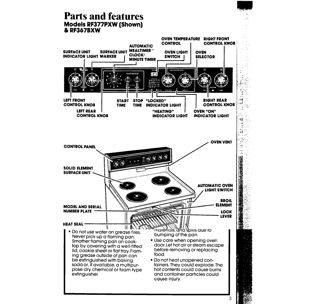 Whirlpool RF367BXW, RF377PXW manual Models 