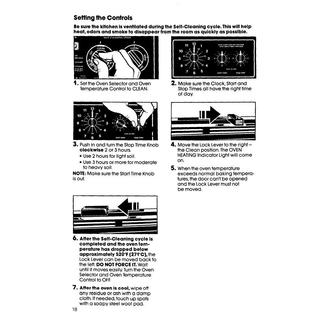 Whirlpool RF377PXX manual Setting the Controls 