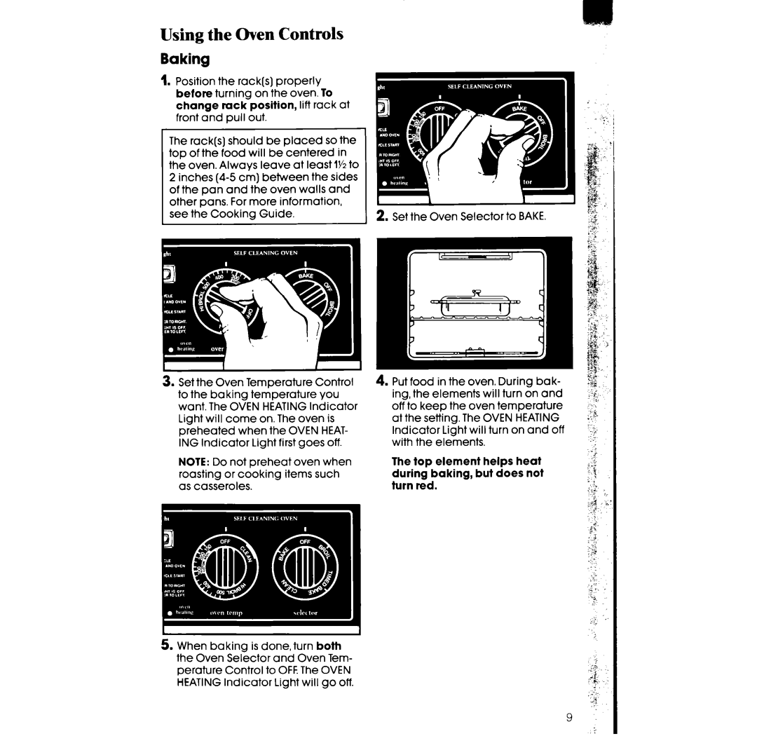 Whirlpool RF377PXX manual Using the Oven Controls, Baking 