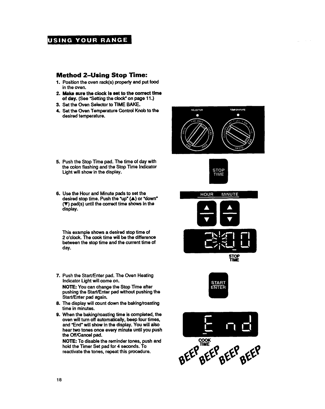 Whirlpool RF377PXY important safety instructions Method Z-Using Stop lime 