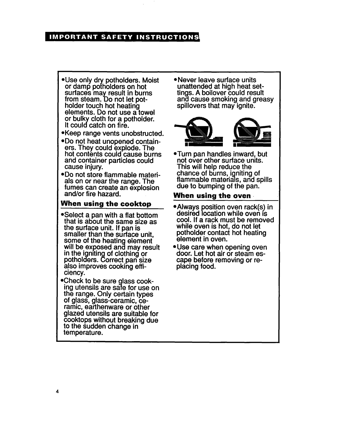 Whirlpool RF377PXY important safety instructions Ciency 