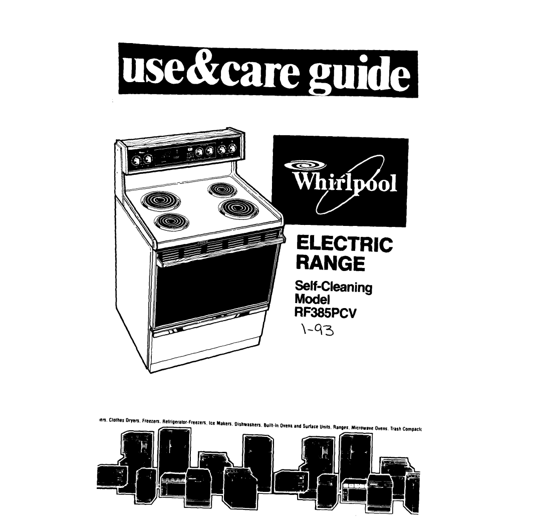 Whirlpool RF385PCV manual 