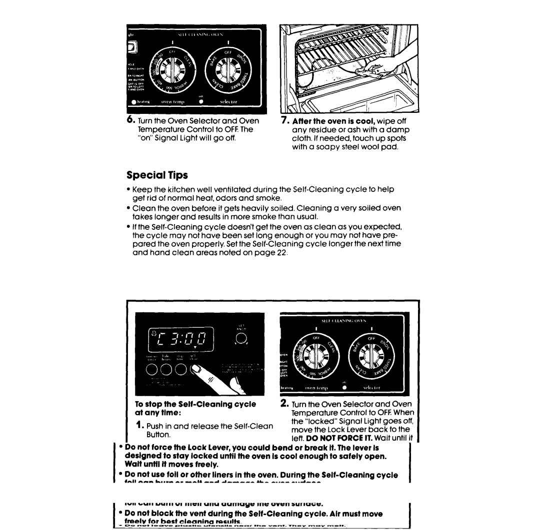 Whirlpool RF385PCV manual Special Tips, To stop the Self-Cleaning cycle at any time 