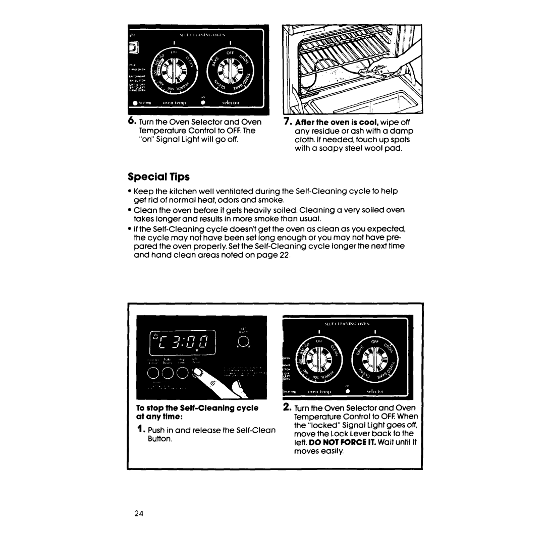 Whirlpool RF385PCV manual Special Tips, To stop the Self-Cleaningcycle at any time 