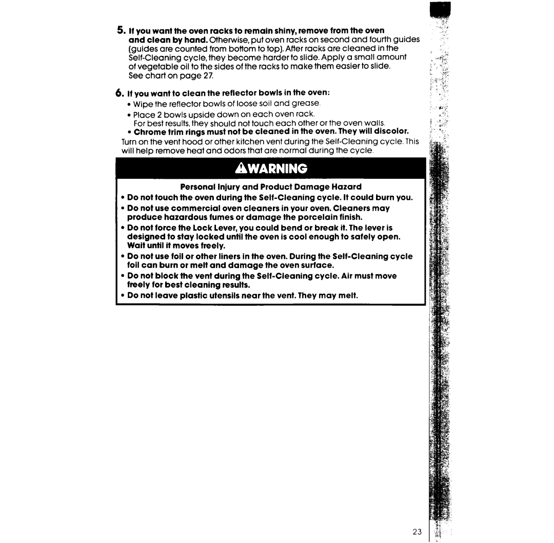 Whirlpool RF385PXW, RF385PCW manual Do not use commercial produce hazardous 