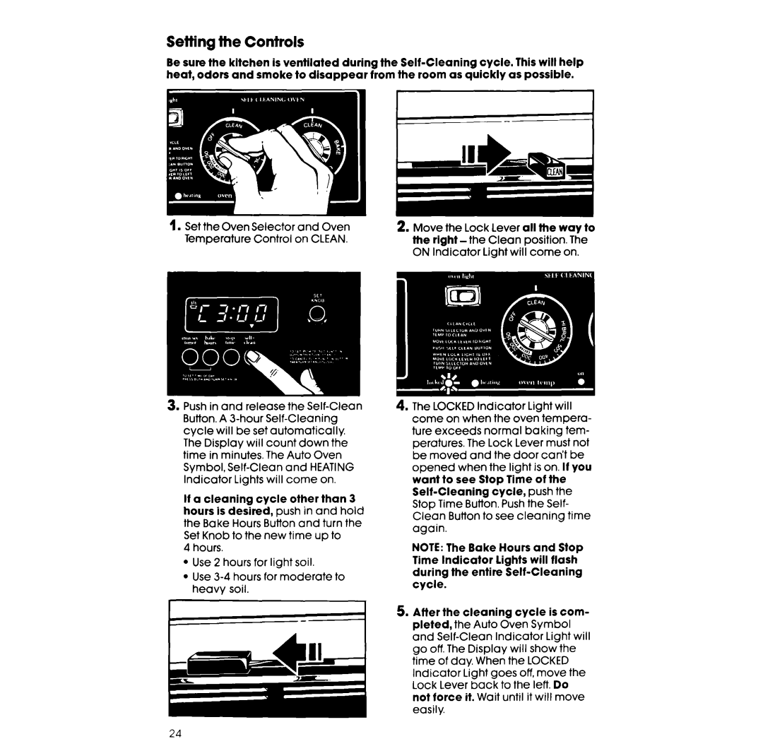 Whirlpool RF385PCW, RF385PXW manual Setting the Controls 