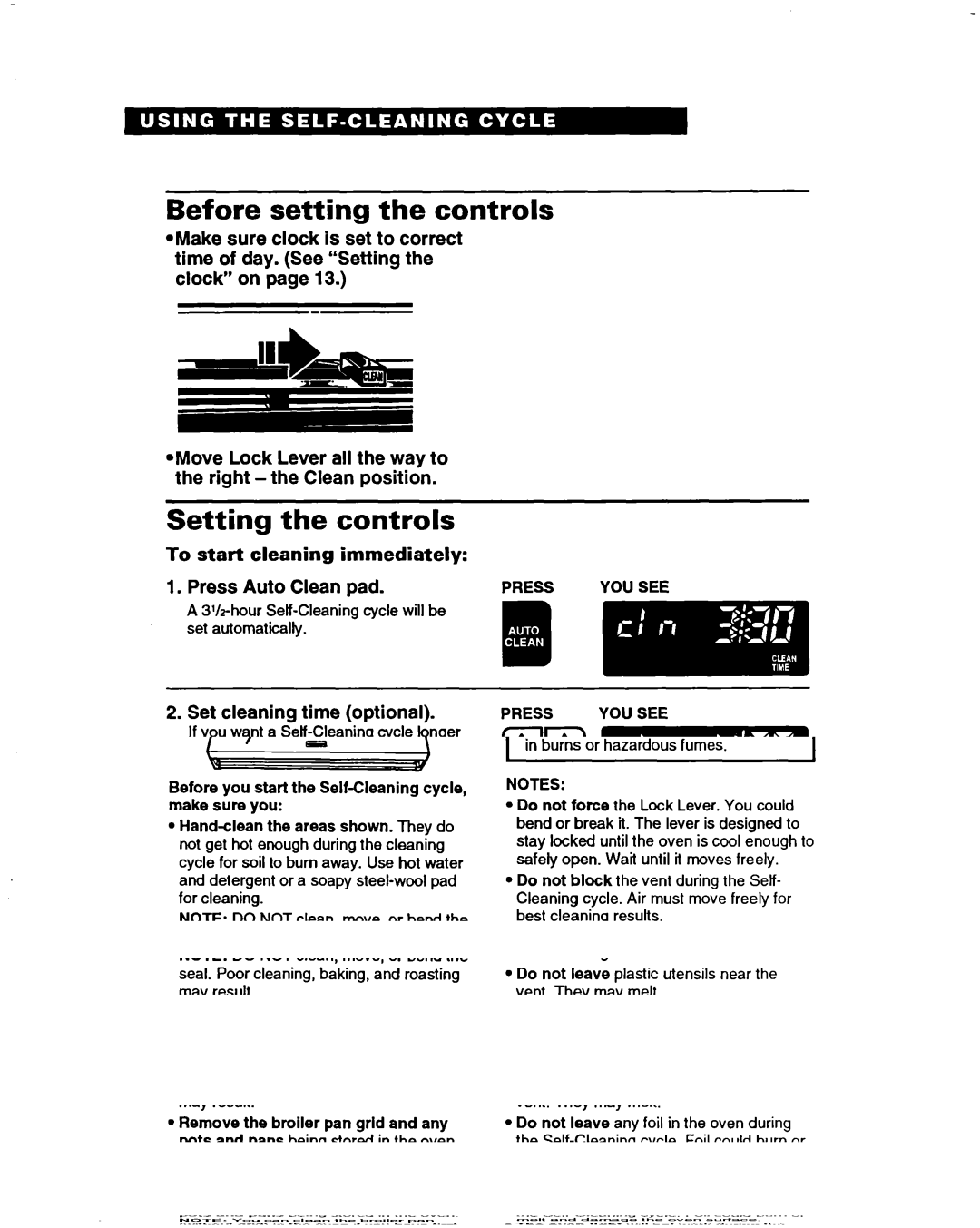 Whirlpool RF385PXD warranty Before setting the controls, Setting the controls 