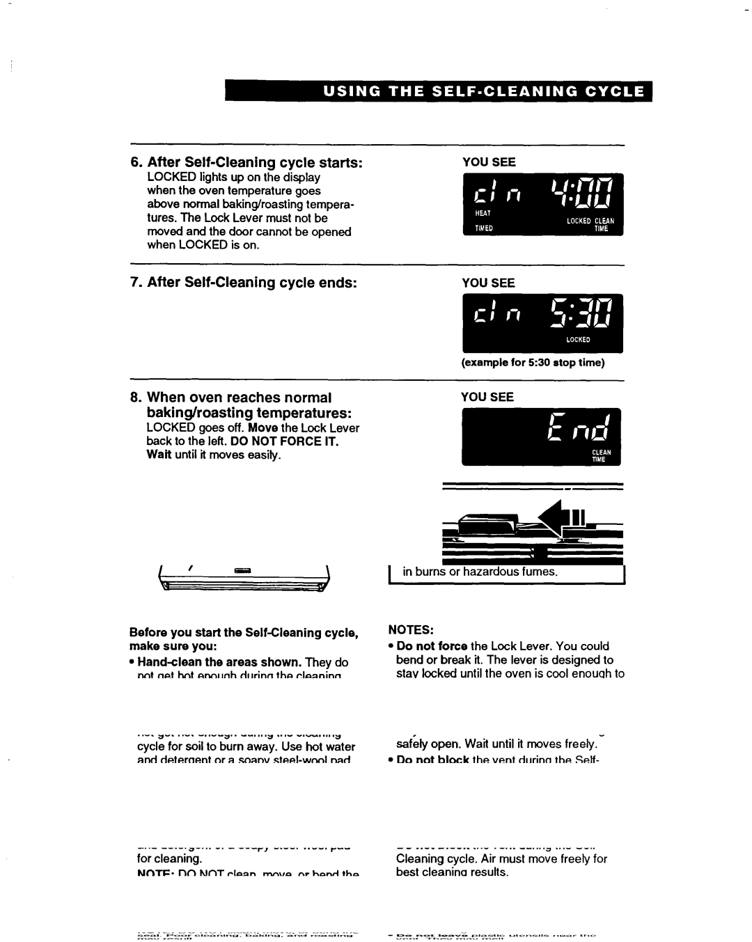 Whirlpool RF385PXD warranty Example for 530 stop time 