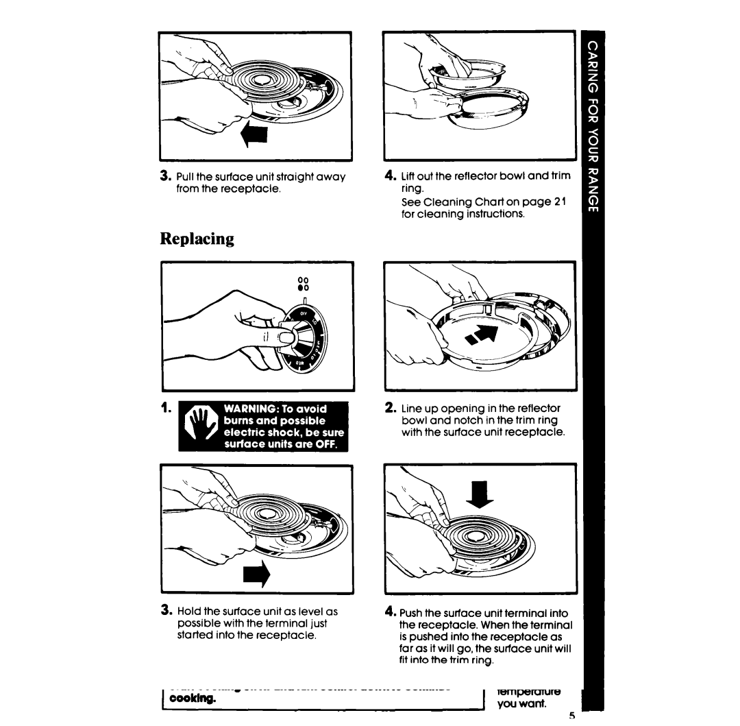 Whirlpool RF385PXP manual Replacing 