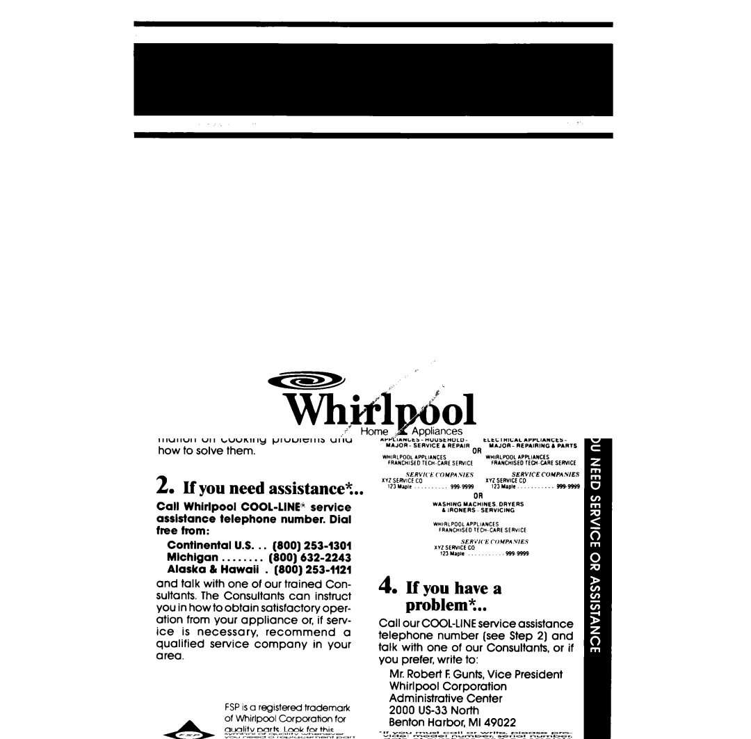 Whirlpool RF385PXP manual Making your world a little easier Rev. a 