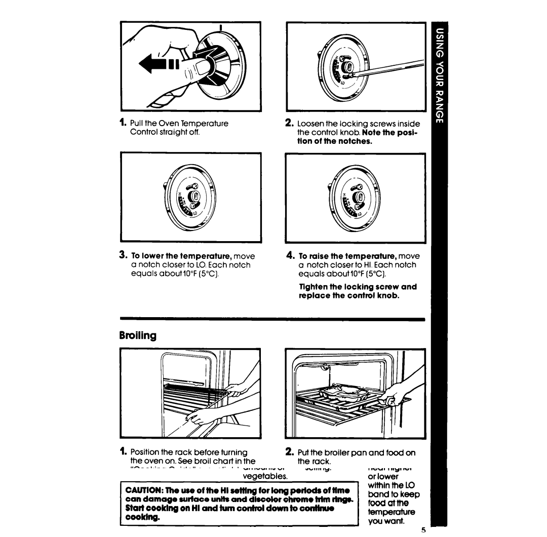 Whirlpool RF385PXP manual Broiling 