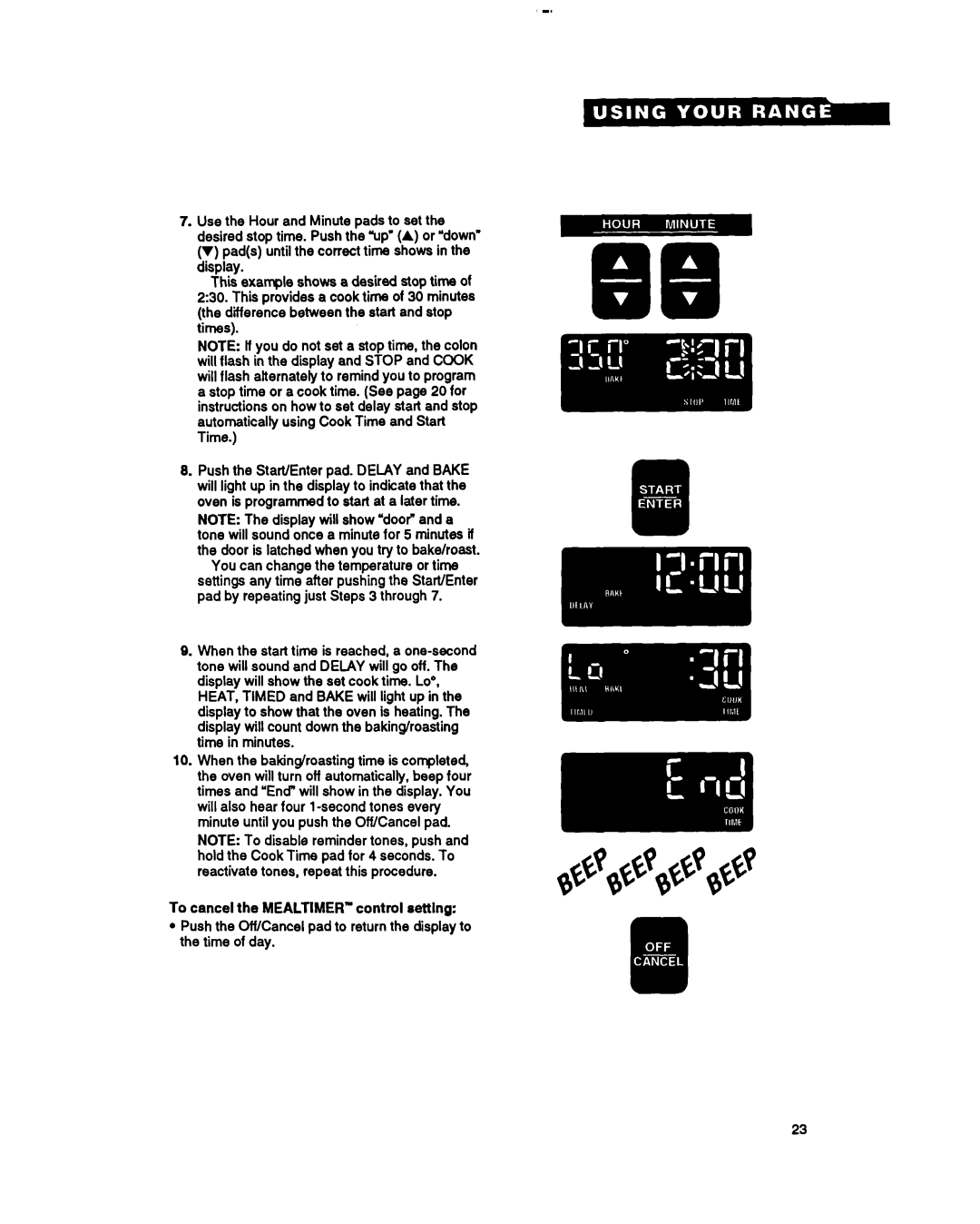 Whirlpool RF385PXY manual You can change the temperature or time 