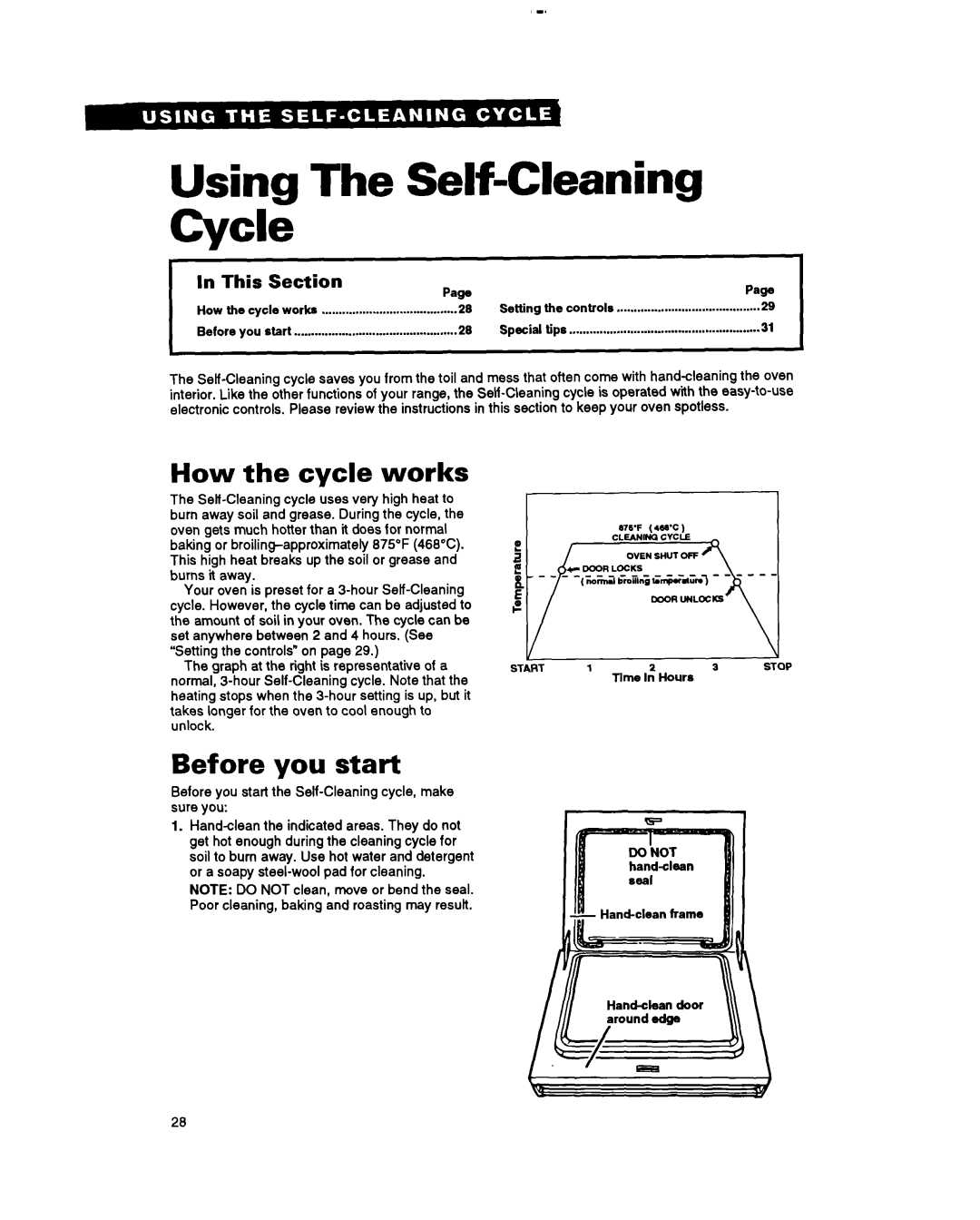 Whirlpool RF385PXY manual Using The Self-CleaningCycle, How the cycle works, Before you start, This, Section, Page 