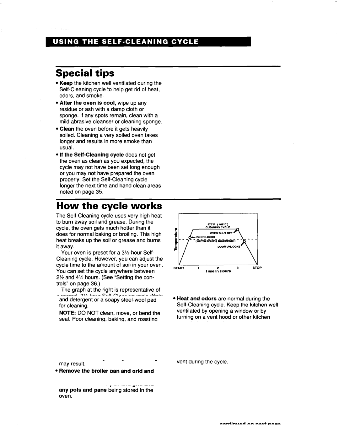 Whirlpool RF386PXD warranty Special tips, How the cycle works 