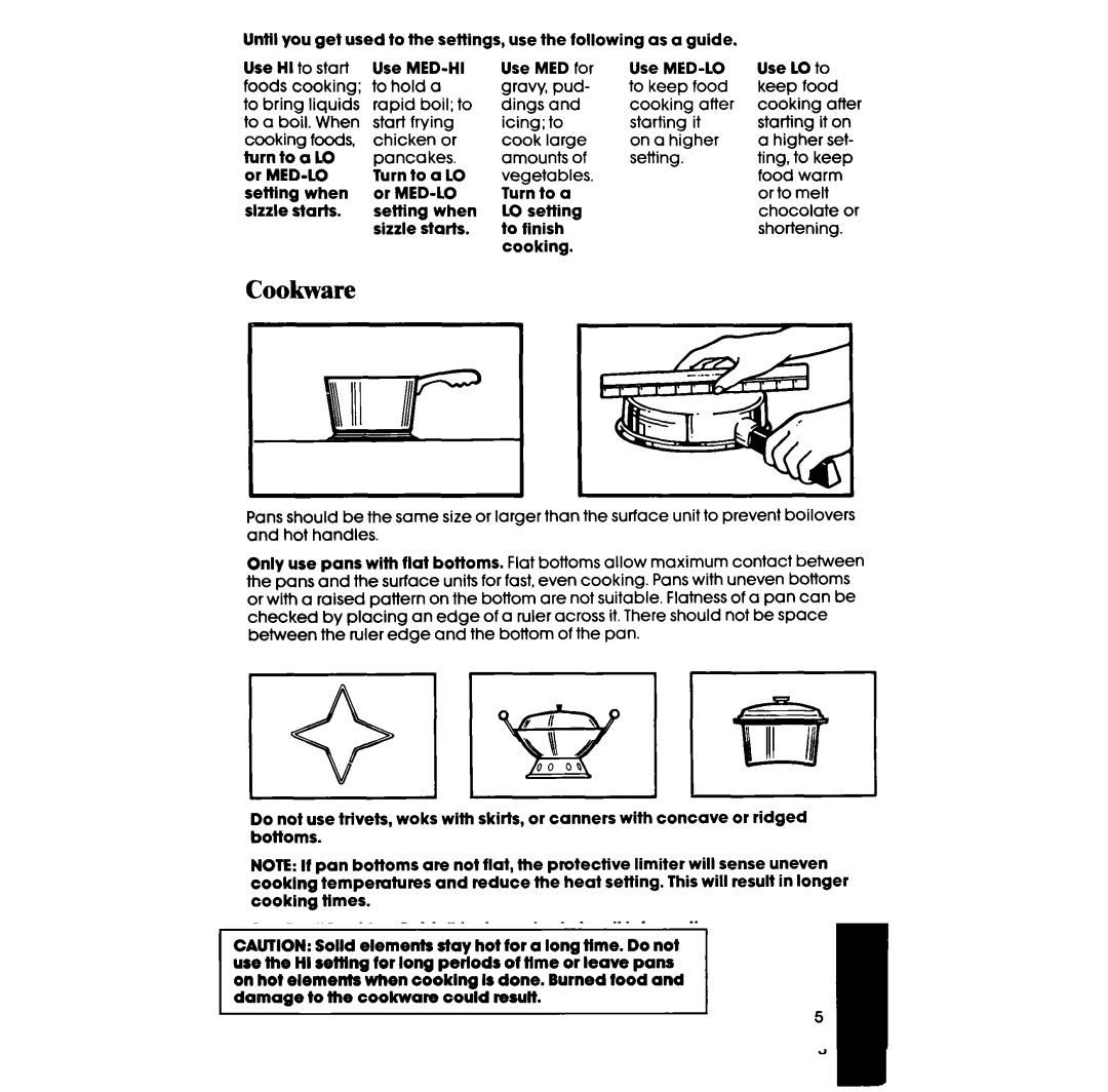 Whirlpool RF3870PXP manual Cookware 