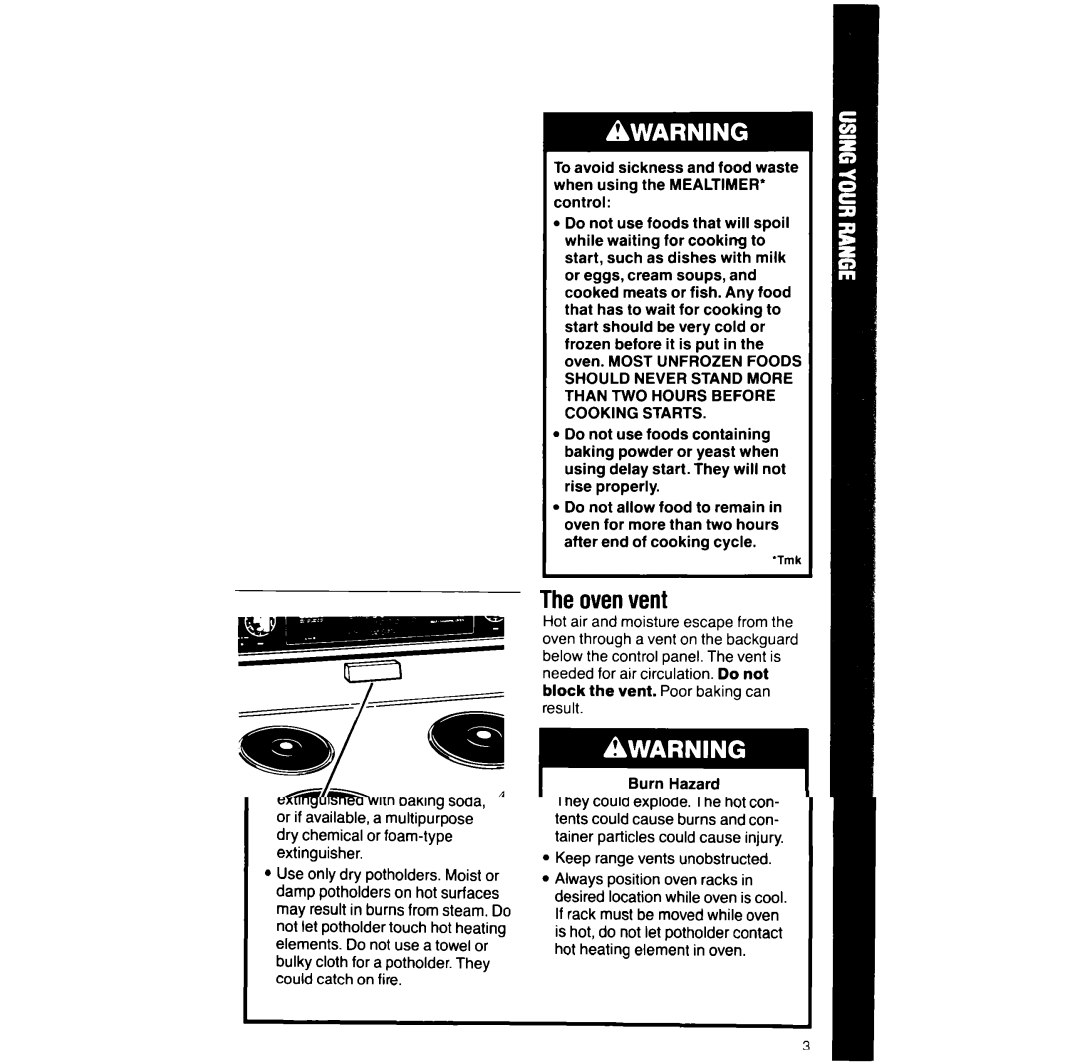 Whirlpool RF387PXV manual Theovenvent 