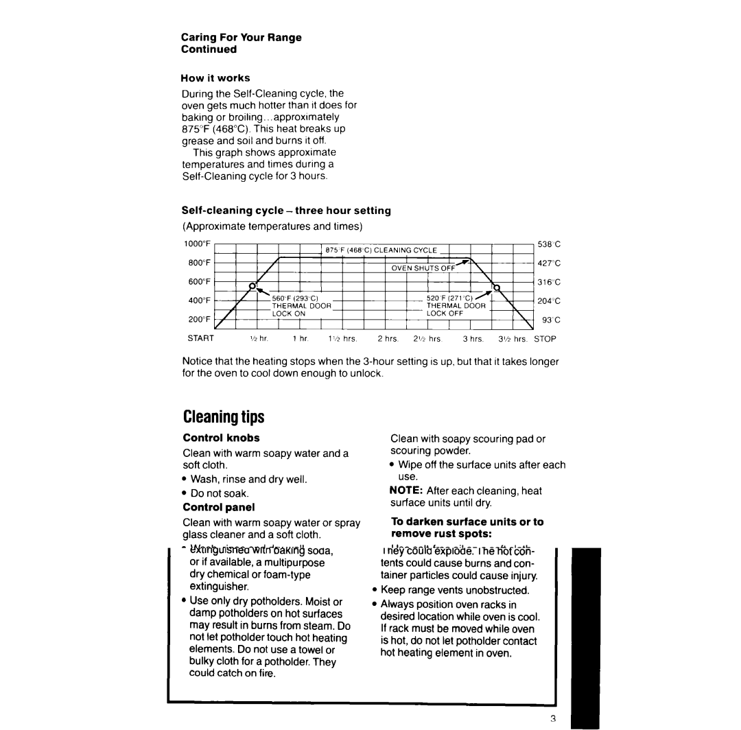 Whirlpool RF387PXV manual Cleaningtips, Caring For Your Range How it works 