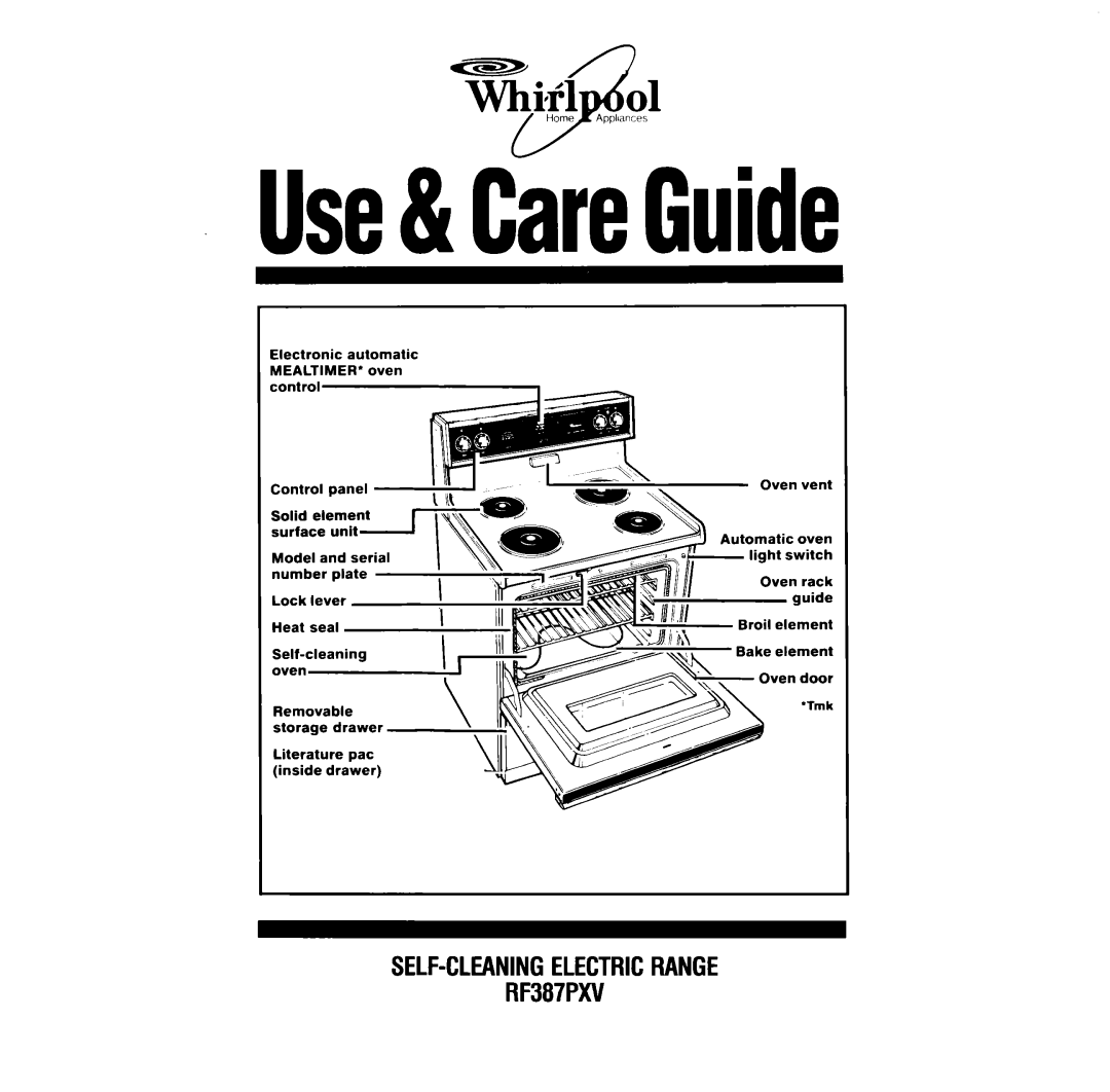 Whirlpool manual SELF-CLEANINGELECTRICRANGE RF387PXV, Use&CareGuide, TLi+l 