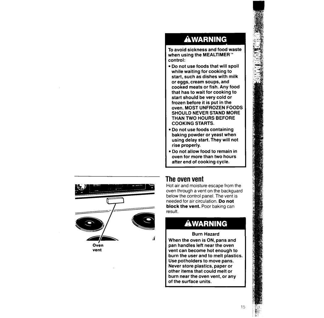 Whirlpool RF387PXW manual ‘heovenvent 