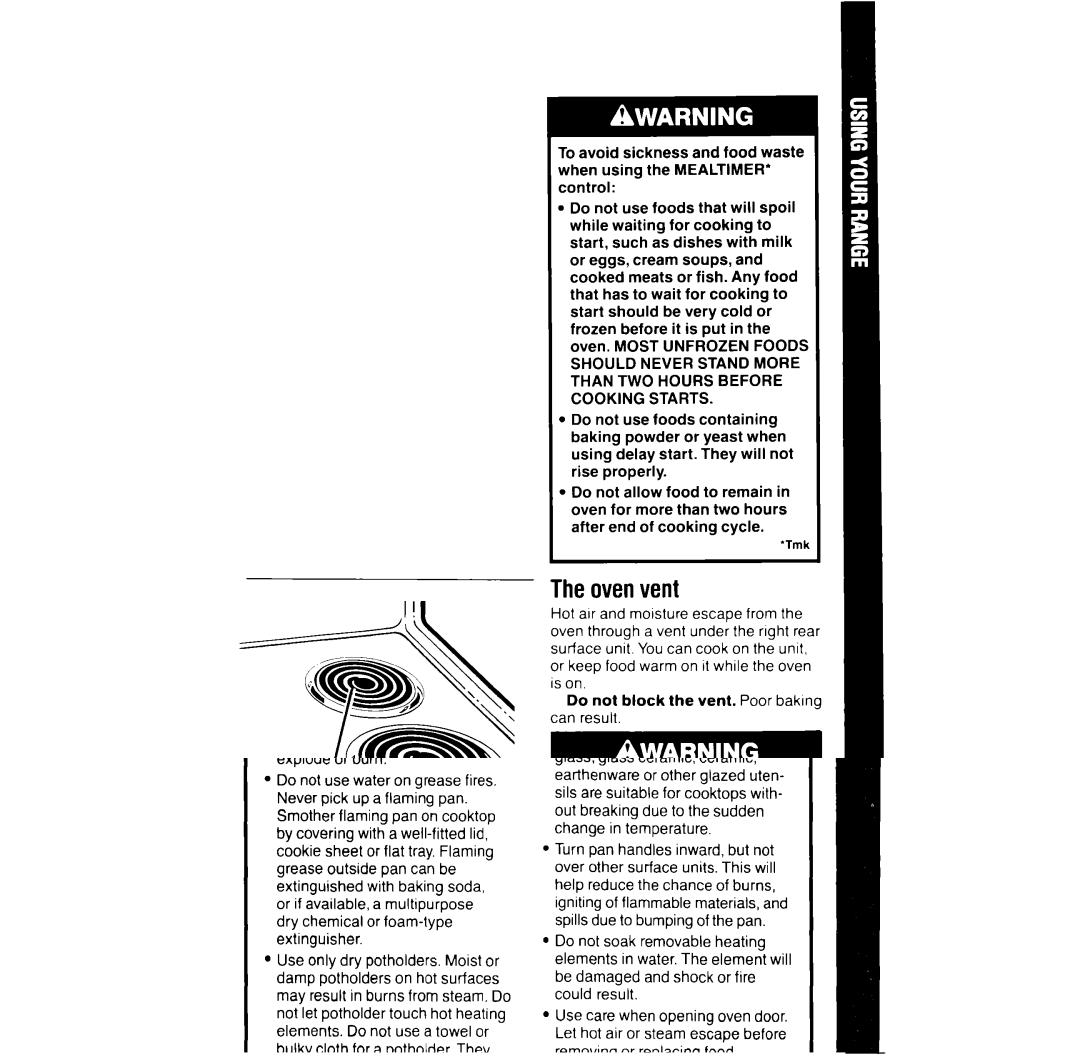 Whirlpool RF390PXV manual Theovenvent 