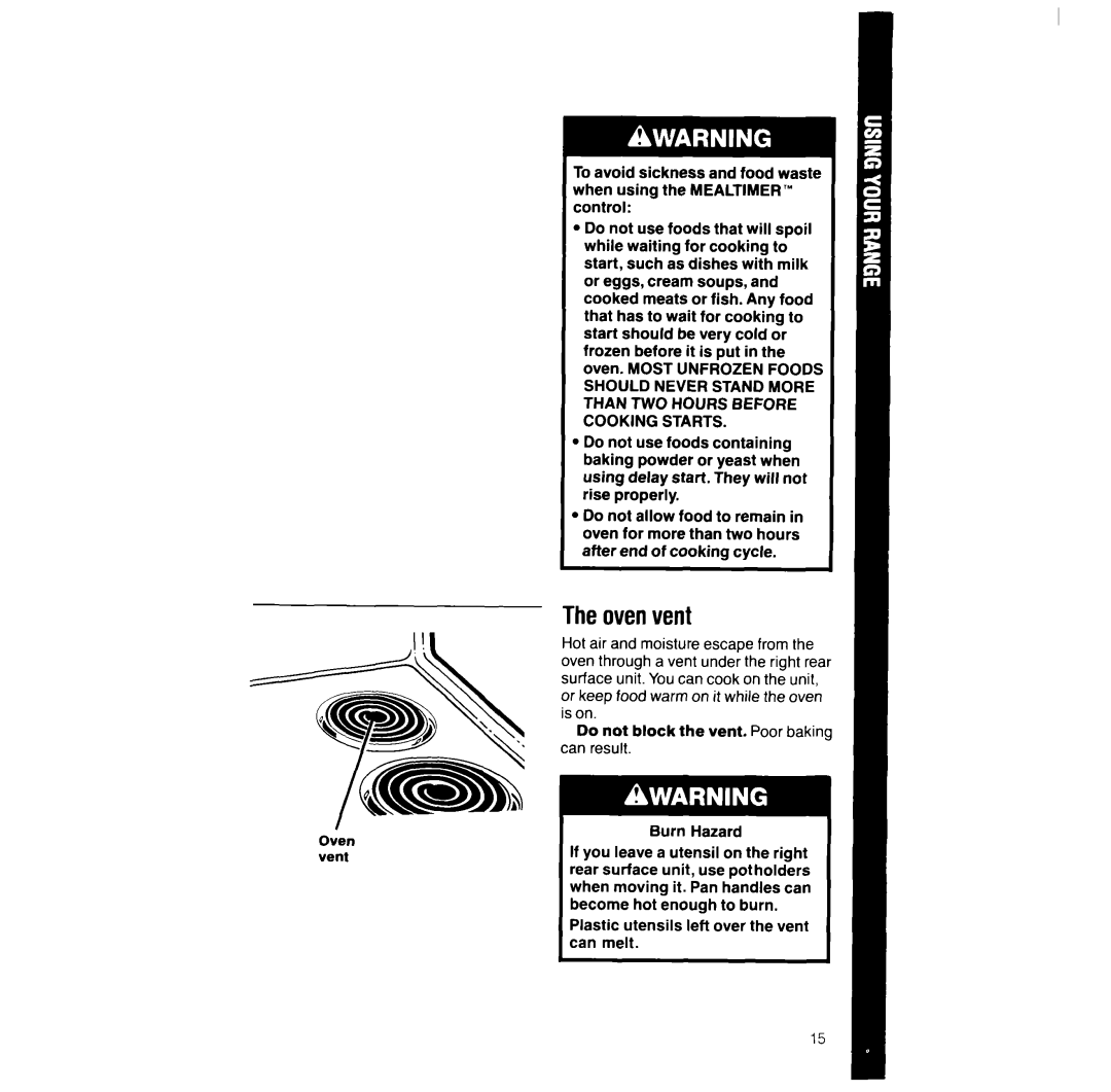 Whirlpool RF390PXW manual Theovenvent 