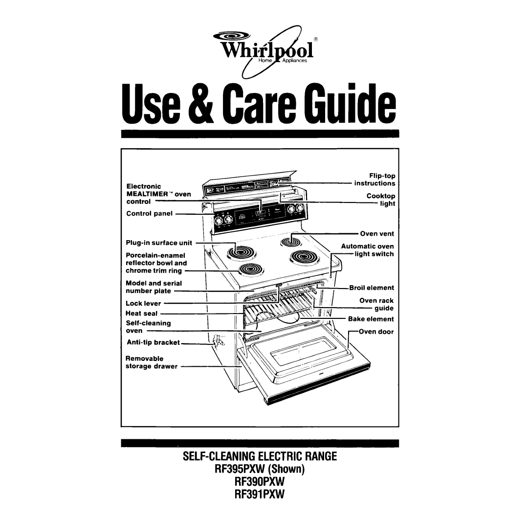 Whirlpool RF391PXW manual Use&CareGuide, RF395PXWShown 