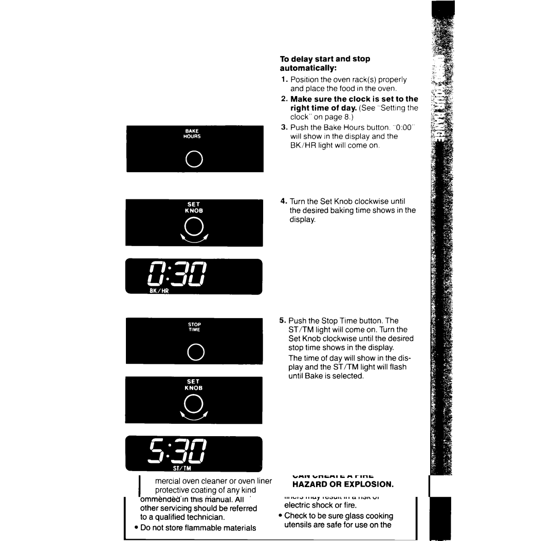 Whirlpool RF391PXW manual To delay start and stop automatically 