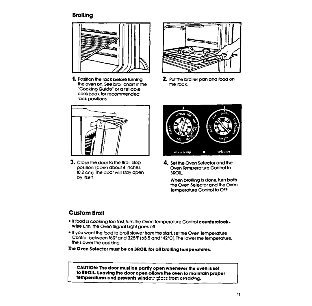 Whirlpool RF395PXP manual Custom Broil 