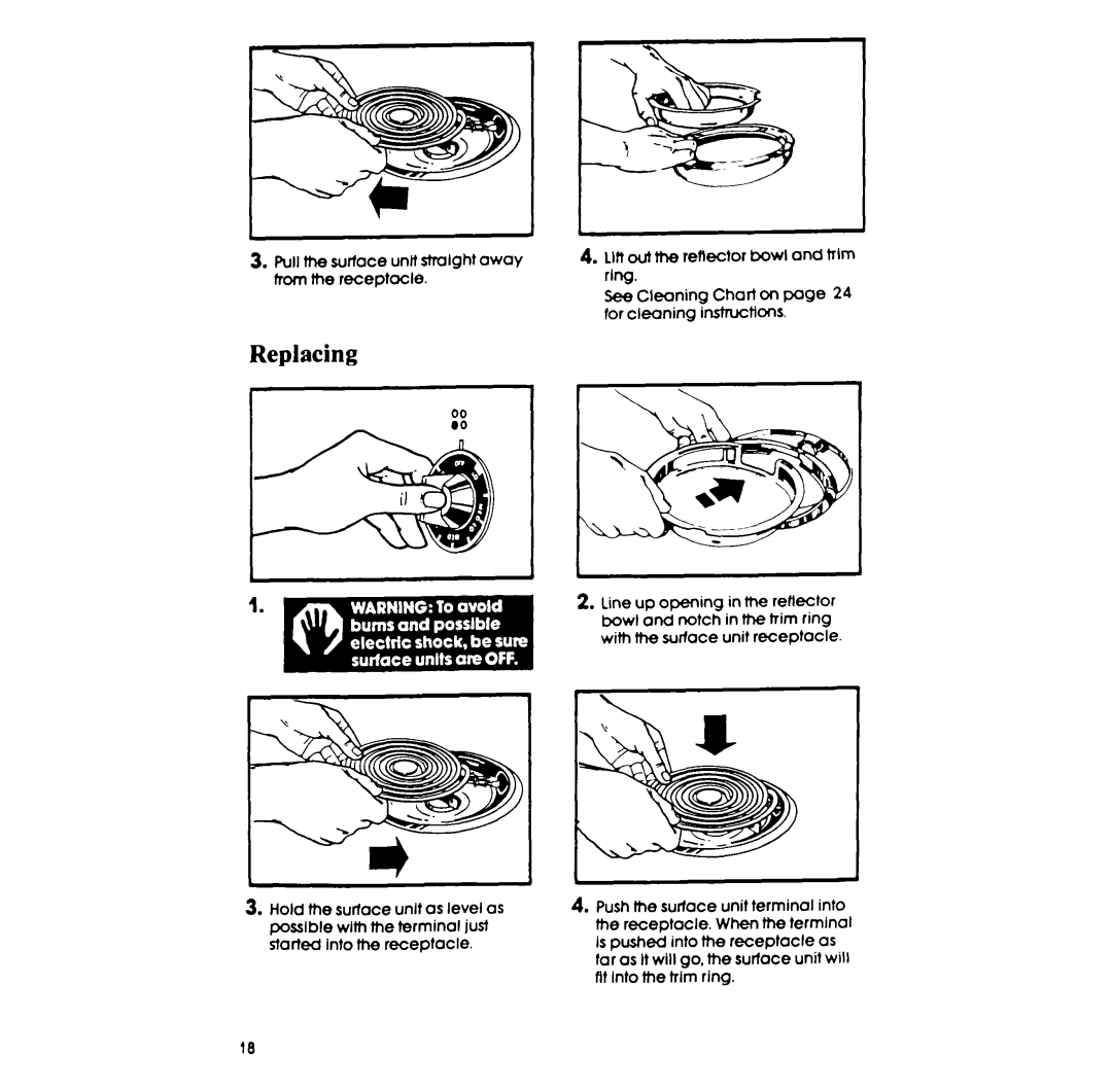 Whirlpool RF395PXP manual Replacing 