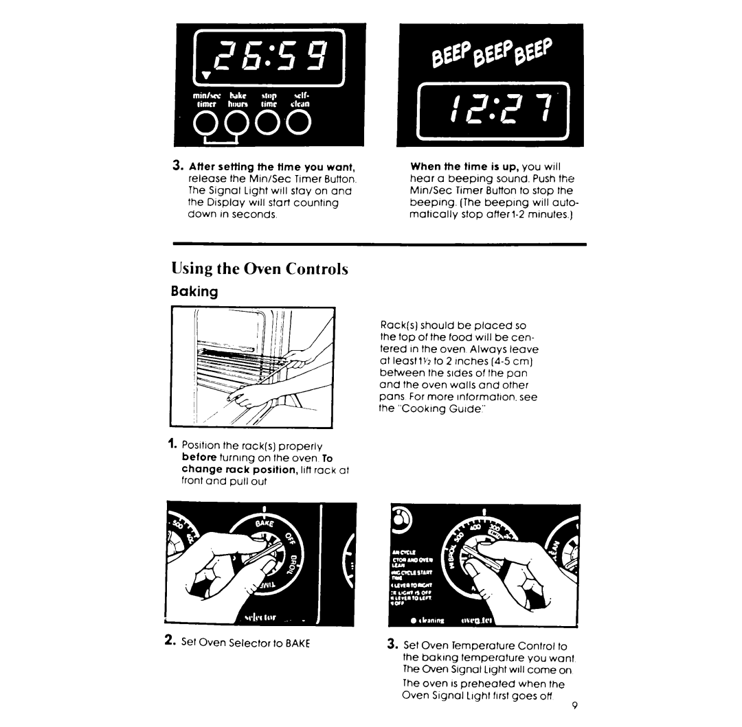 Whirlpool RF395PXP manual Using the Oven Controls, Baking 