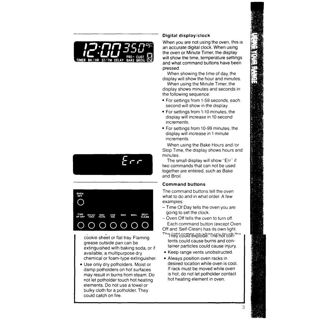 Whirlpool RF396PXV manual Pressed, Following sequence 