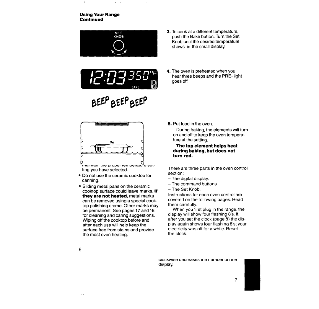 Whirlpool RF396PXX, RF396PCX manual Using Your Range 