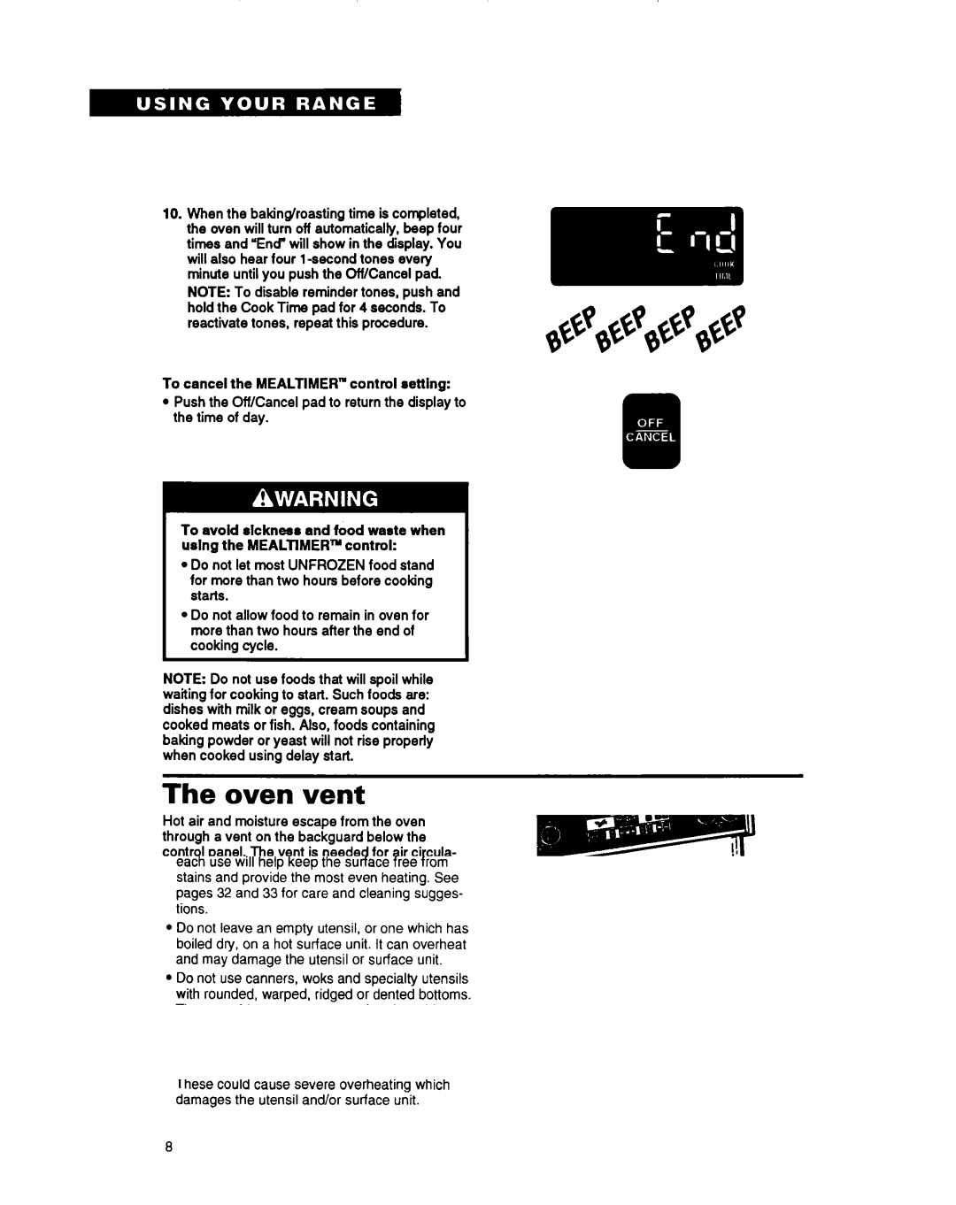 Whirlpool RF396PXY, RF396PCY manual Oven vent 