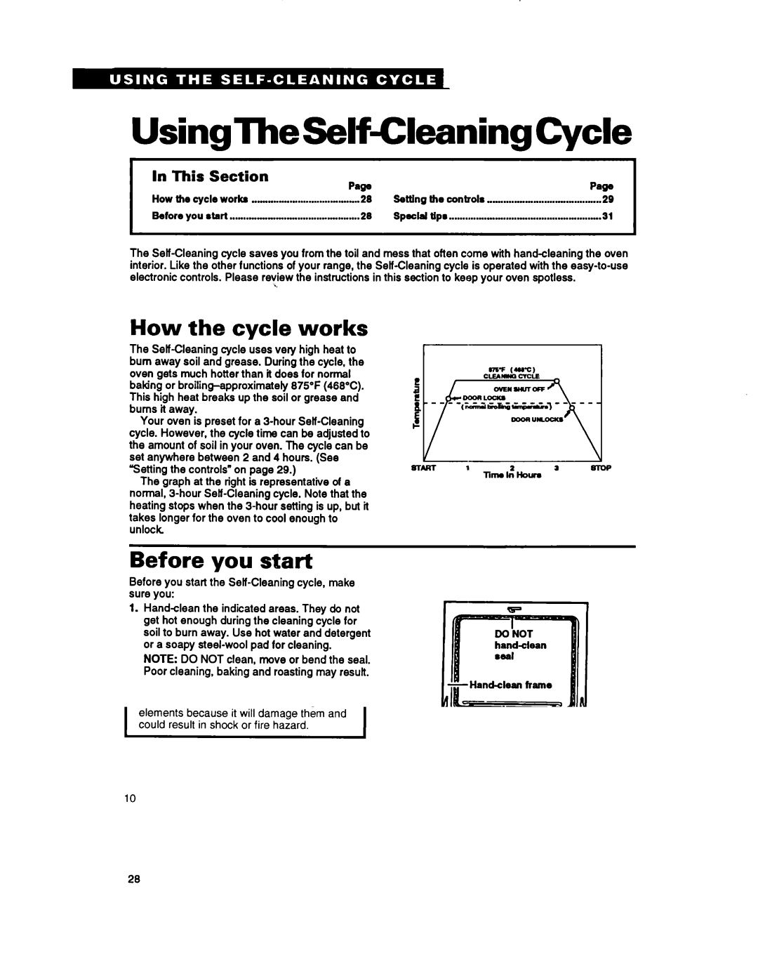 Whirlpool RF396PXY UsinglheSelfCleaning Cycle, How the cycle works, Before you start, OvEmarroFF STAR-r TlrrmI,’ Houm a 