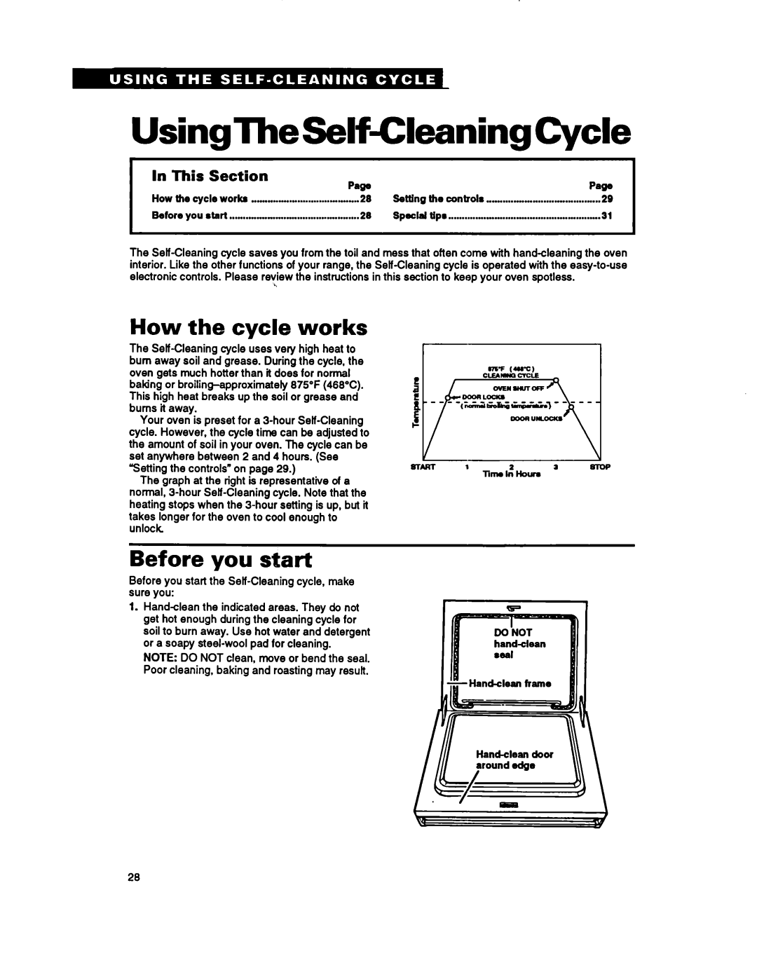Whirlpool RF396PXY, RF396PCY manual UsinglheSelfCleaning Cycle, How the cycle works, Before you start, This, Section 