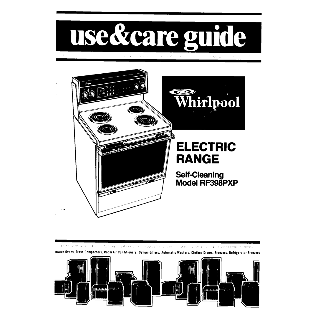 Whirlpool RF398PXP manual Electric Range 