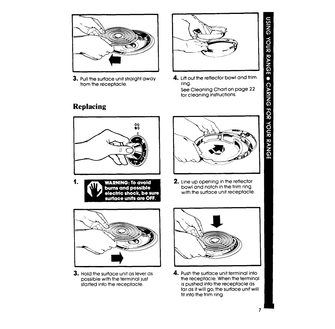 Whirlpool RF398PXP manual Replacing 