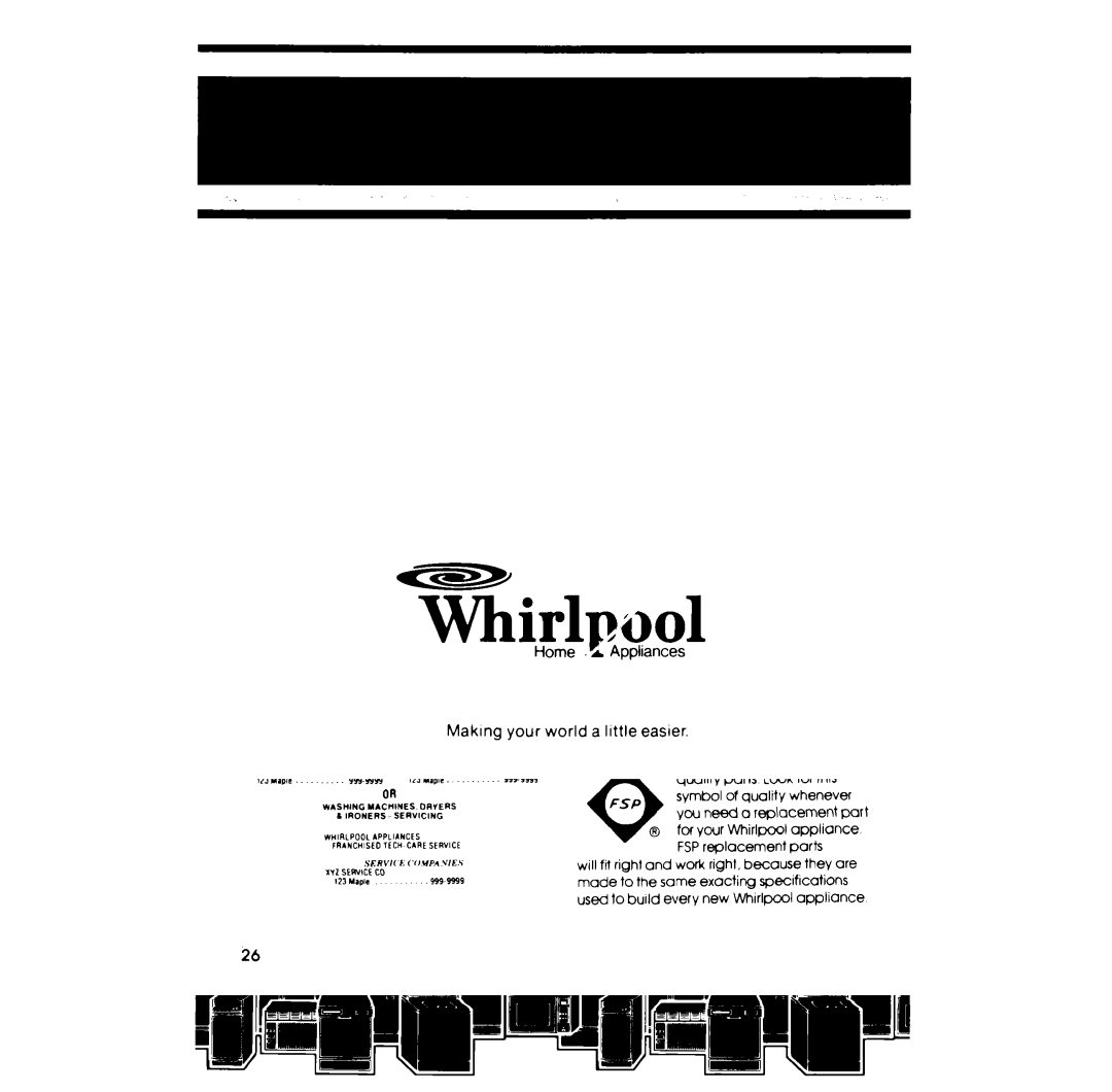 Whirlpool RF398PXP manual Whirlnool 