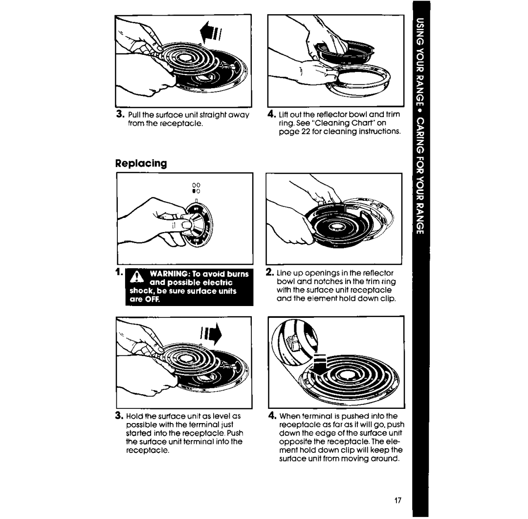 Whirlpool RF398PXV manual Replacing 