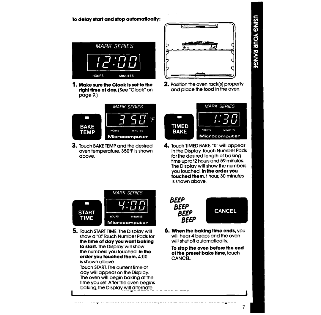 Whirlpool RF398PXW manual ~akewretheClockIs settothe, Cancel 