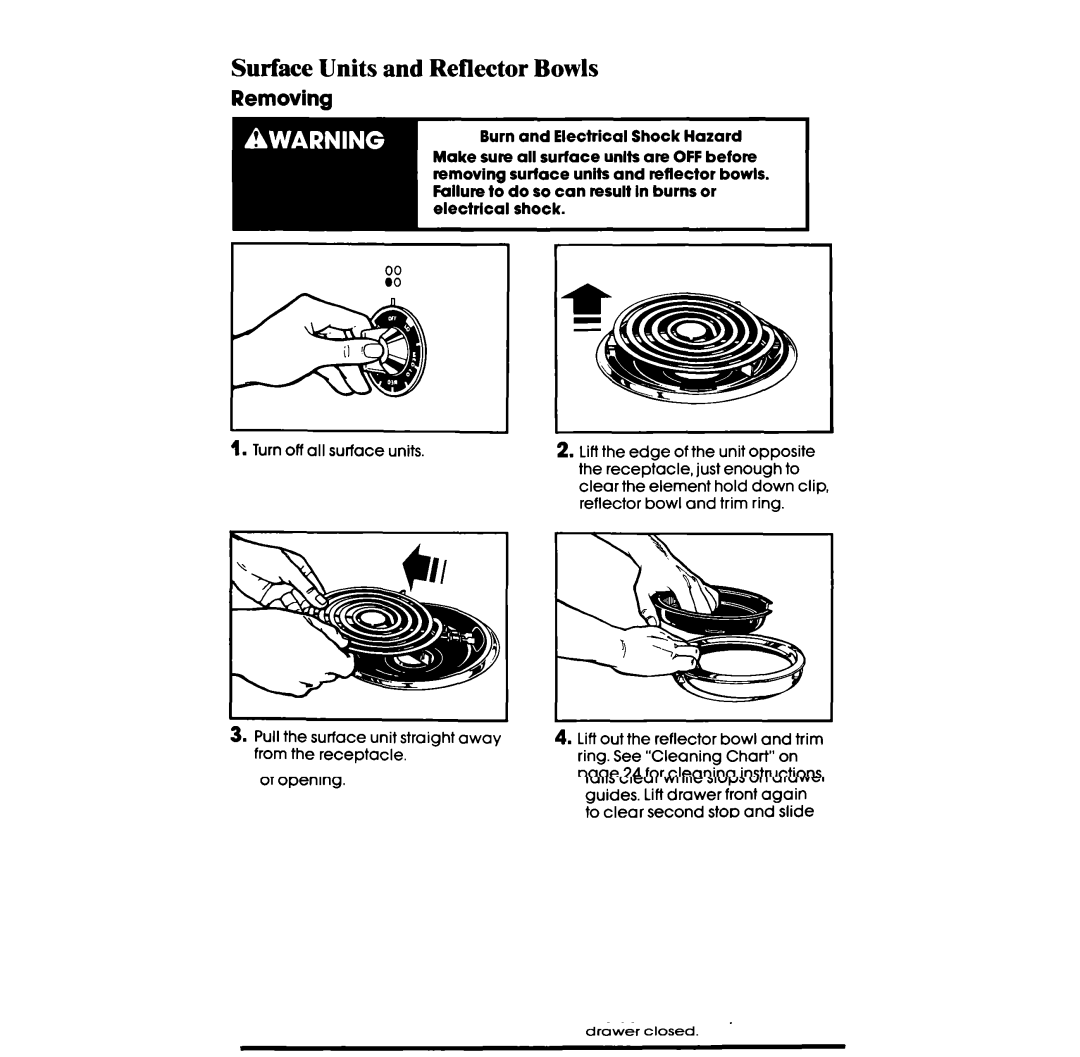 Whirlpool RF398PXW manual Reflector Bowls 