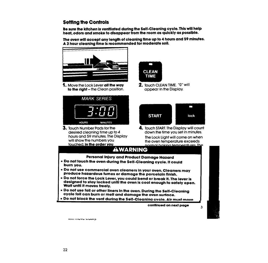 Whirlpool RF398PXW manual Setting the Controls 