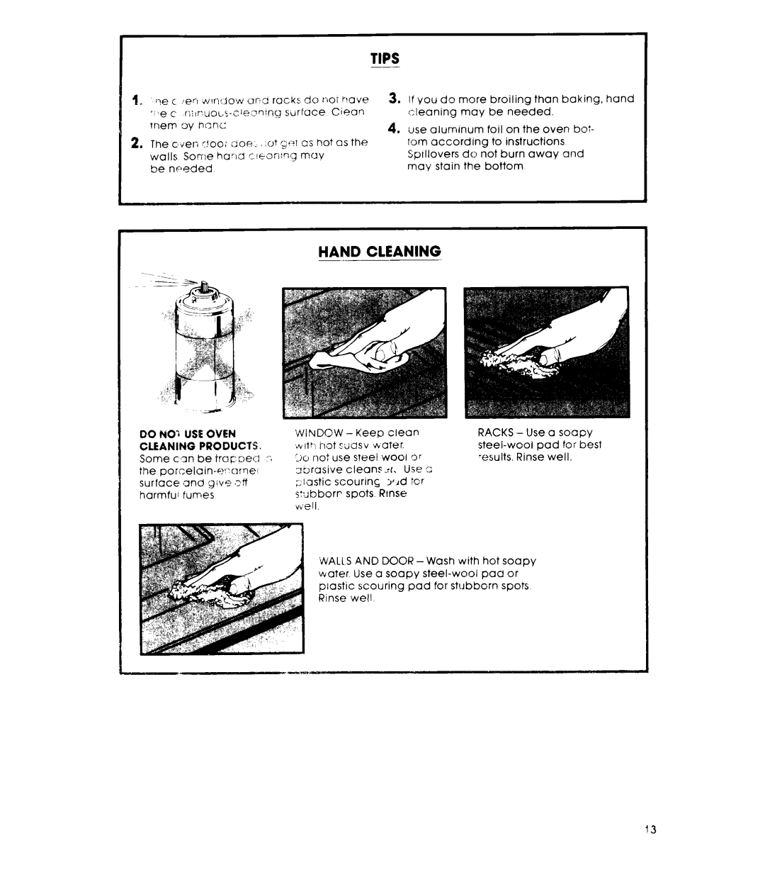 Whirlpool RF440XL manual Hand Cleaning 
