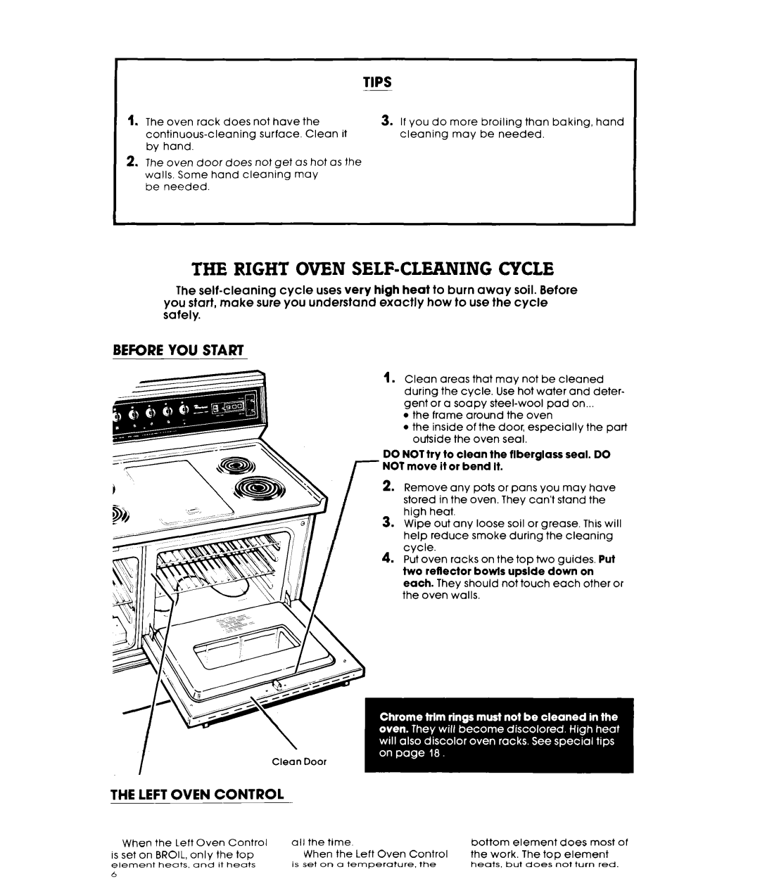 Whirlpool RF4900XL warranty Right Oven SELF-CLEANING Cycle, Tips, Before YOU Start 